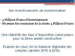 Des investissements de modernisation