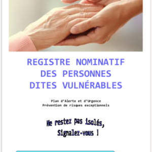 Registre nominatif des personnes vulnérables