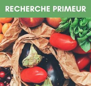 Étal primeur à la halle gourmande  