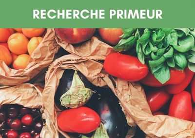 Étal primeur à la halle gourmande  